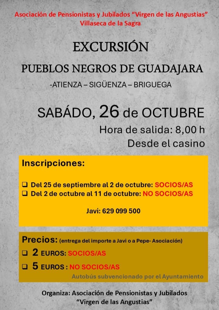 Excursión pueblos negros de Guadalajara