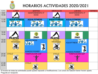 Horario Actividades 2020/2021