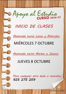 InicioClasesApoyoalEstudio